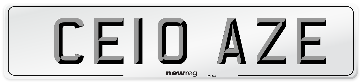 CE10 AZE Number Plate from New Reg